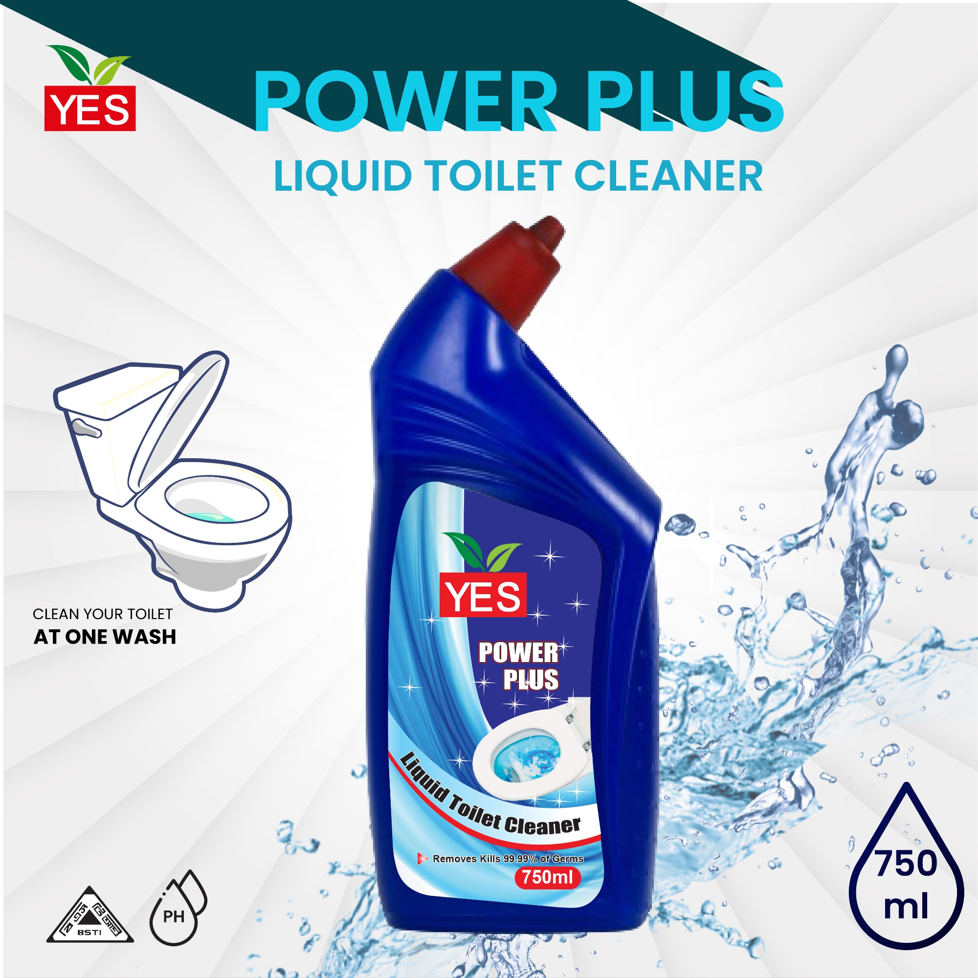 Picture of Yes Power Plus Toilet Cleaner Liquid - 750ml