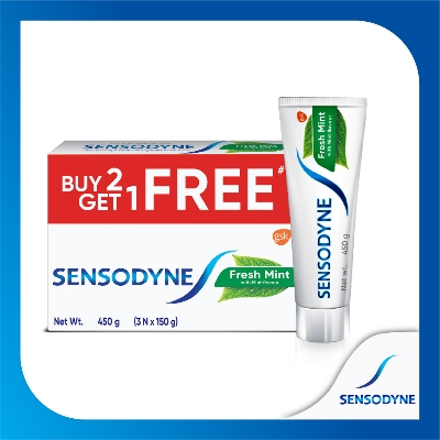 Buy Sensodyne Toothpaste Freshmint Combo (2+1) 150gm keeps mouth fresh & clean with 24/7 sensitivity protection at best price in Bangladesh 