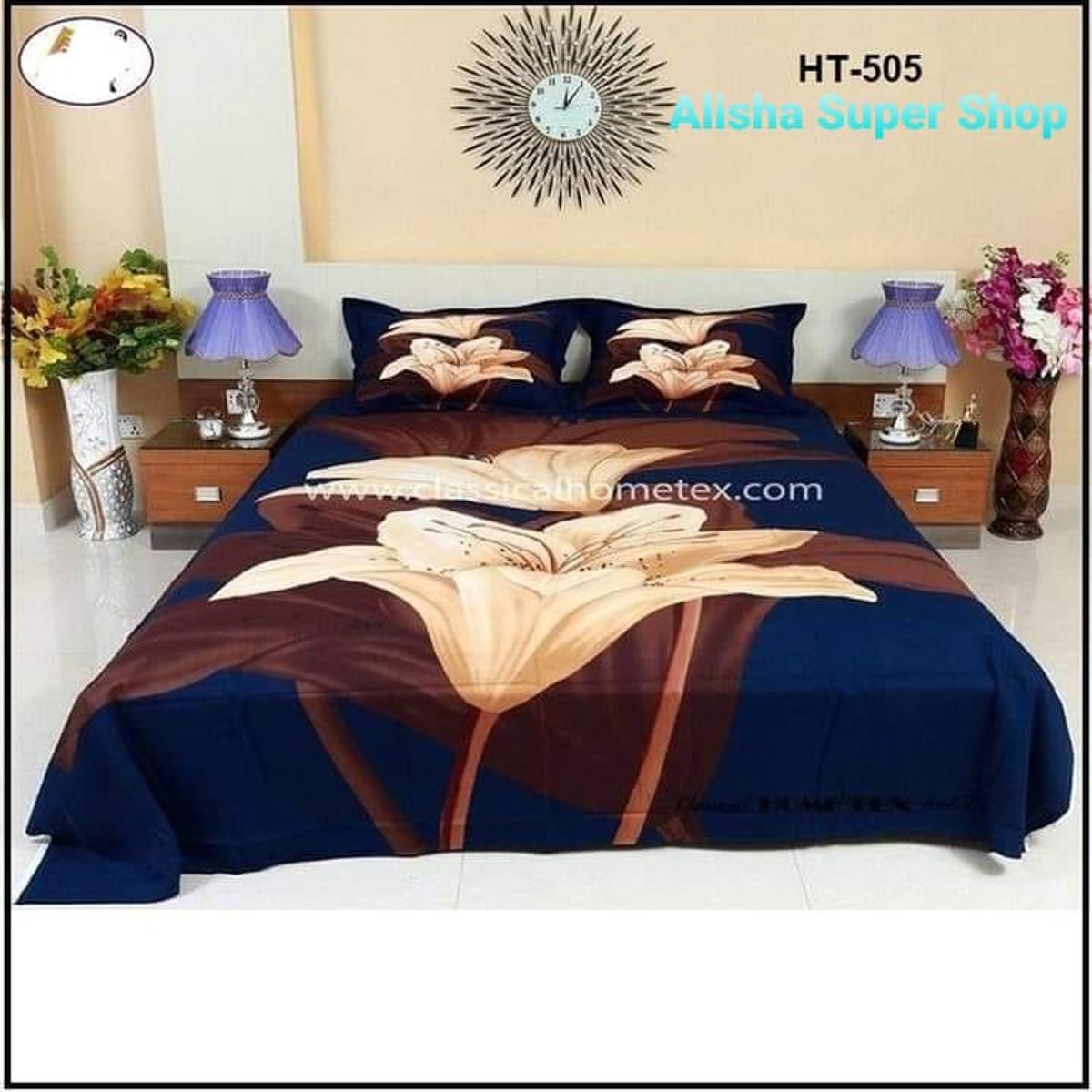 Picture of Bed sheet king size 100% cotton with 2 pillow (3pice) - Bed Sheet - bed sheet home tex
