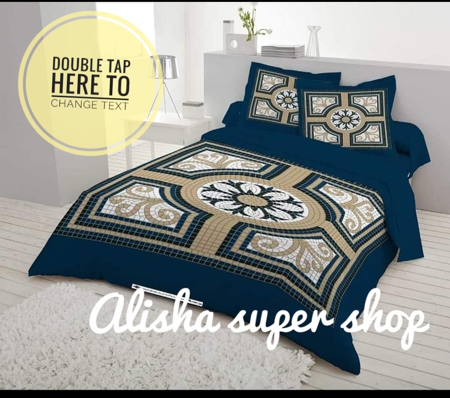 Picture of New unique design fashionable luxurious double size home tex chain cover Bed sheets 2 matching pillow &1 side pillow