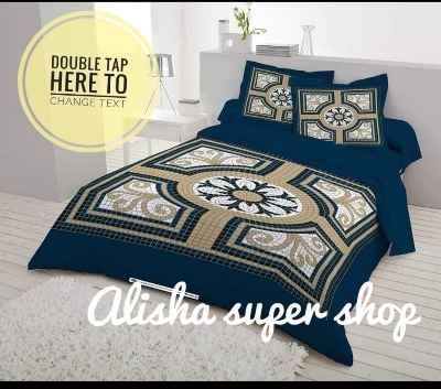 Picture of New unique design fashionable luxurious double size home tex chain cover Bed sheets 2 matching pillow &1 side pillow