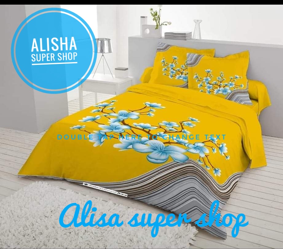 Picture of New exclusive  design fashionable luxurious double size home tex chain cover Bed sheets 2 matching pillow &1 side pillow