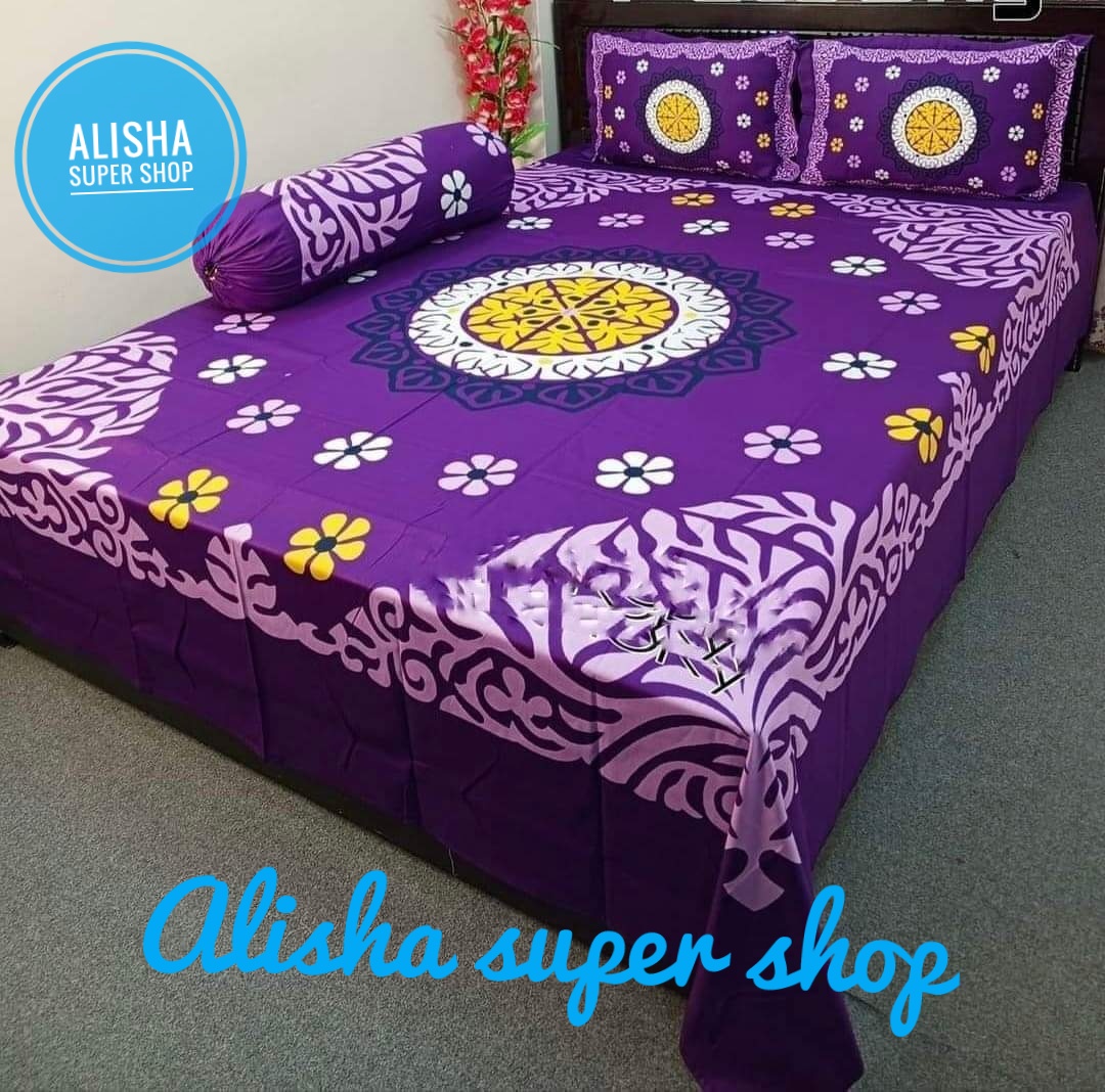 Picture of New exclusive  design fashionable luxurious double size digital Bed sheets and 2 matching pillow (3 pice set)