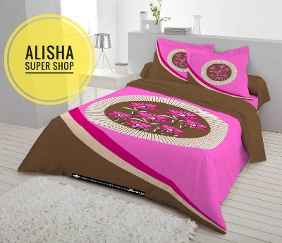 Picture of from alisha super shop New exclusive  design fashionable luxurious double size pannel Bed sheets and 2 matching pillow (3 pice set)