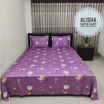 Picture of new premium quality king size pennel bed sheets with 2 pillow cover 