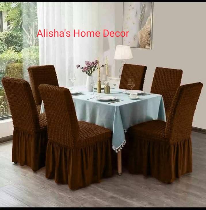 Picture of new premium quality turkey fabric elastic Chair cover(6piece Chair Cover set)