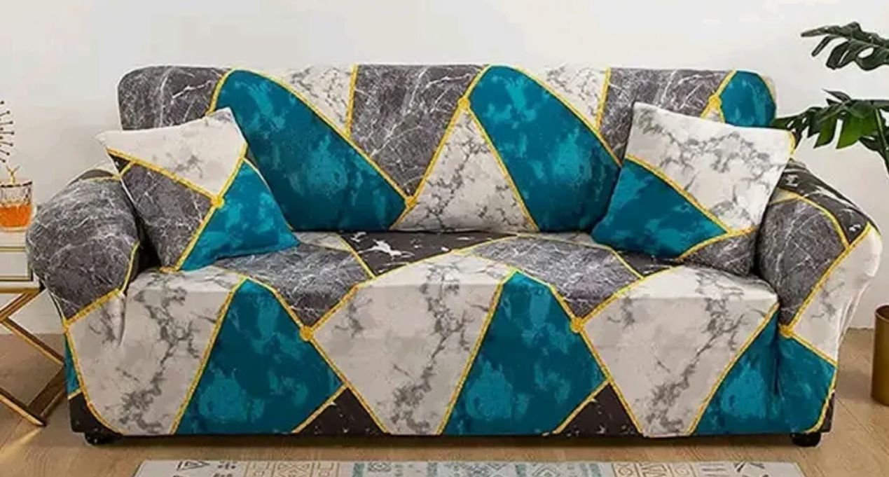 Picture of New exclusive premium quality spandex printed  regular sopa cover 2 seater+ 2 seater+1 seater (customised size availabe)