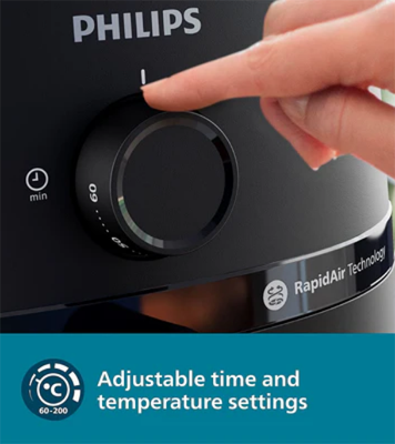 Buy Philips 4.2 Litre Compact Airfryer with Rapid Air Technology 1500W, Dishwasher Safe, Temperature Control, Time Control (NA120) at Best Price In Bangladesh