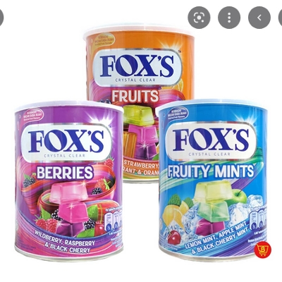 Picture of Fox's Crystal Clear Candy(Fruits,Berries ,Mints) 3 pcs
