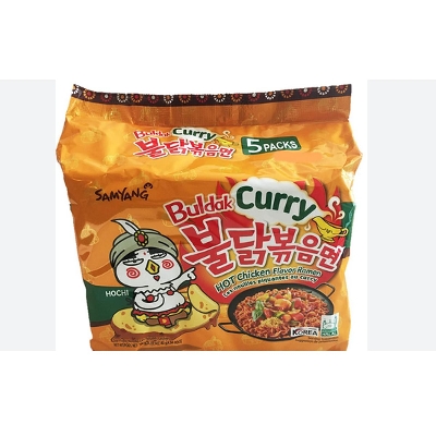 Picture of Hot Curry Flavored Chicken Ramen Noodles Pack of 5, Korean Ramen Noodles  700gm