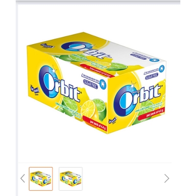 Picture of Orbit Chewing Gum Lemon Lime & Flavor Sugar Free 1 Box 32 Packets 140g