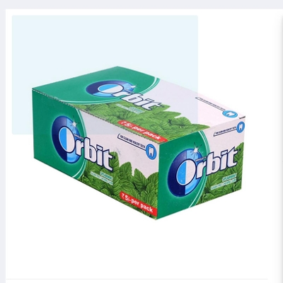 Picture of Orbit Chewing Gum Spearmint Flavor Sugar Free -1 box= 32 Packet = 140gm