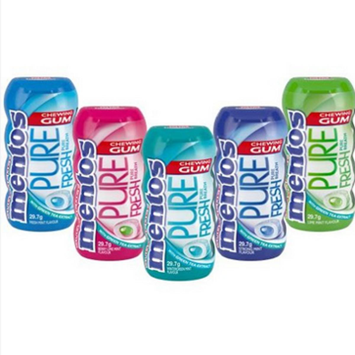 Picture of Mentos Pure Fresh Pocket Bottle  Sugar Free Gum 29g*5pcs (mix flavour)