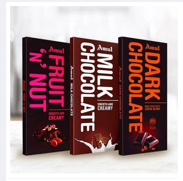 Picture of Amul (dark,milk,fruits n nut)chocolate 3pcs