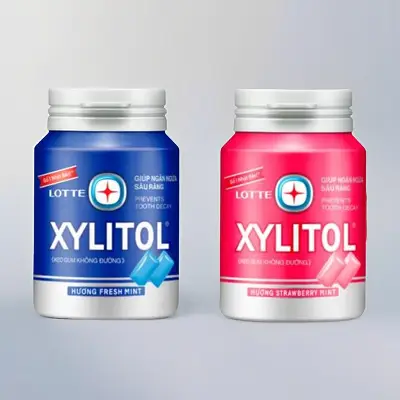 Picture of Pack Of 2 Lotte XYLITOL Sugar Free Chewing Gum 58g*2