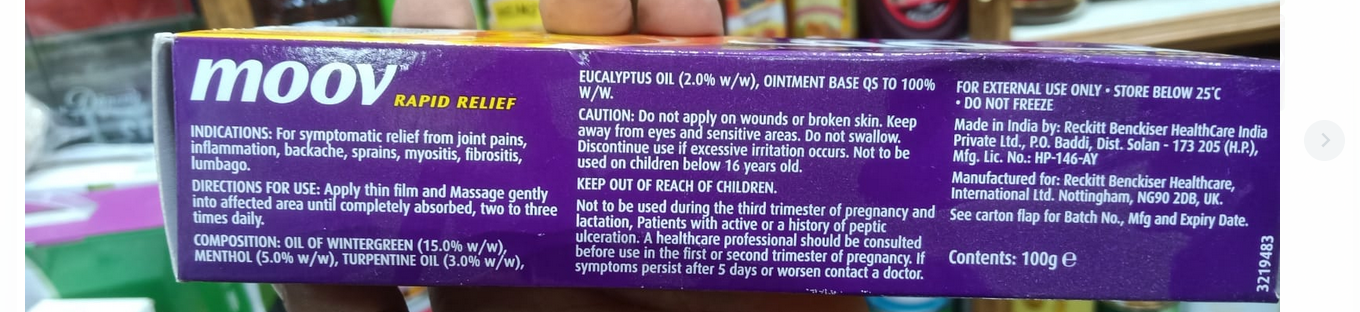 Picture of Moov Rapid Pain Reliever, 100 G(uk)