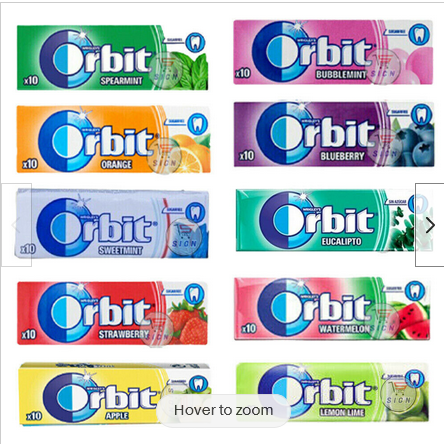Picture of Orbit Chewing Gum Sugar Free 5 Flavours 5pcs