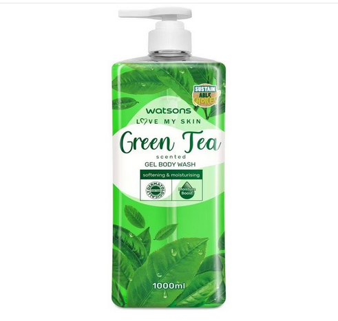 Picture of Love My Skin Green Tea Scented Gel Body Wash for Softening & Moisturising-1000ml
