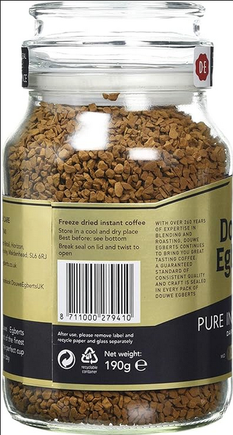 Picture of Douwe Egberts Pure Indulgence Dark Roast Instant Coffee 190g uk