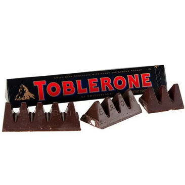 Picture of Toblerone Swiss Dark Chocolate with Honey and Almond Nougat, 100g Bar (Pack of 20) uk