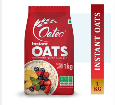 Picture of OATEO Instant Oats pouch, 1kg ( Sri Lanka)100% Wholegrain Oats: Naturally Gluten Free