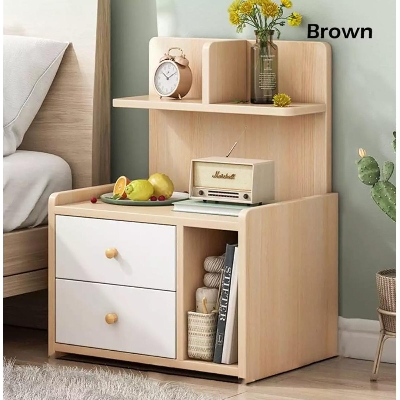 Picture of Meraj Furniture Bed Side Table 30H 20L 12W Inches HM32 With Two Drawer And File Cabinet