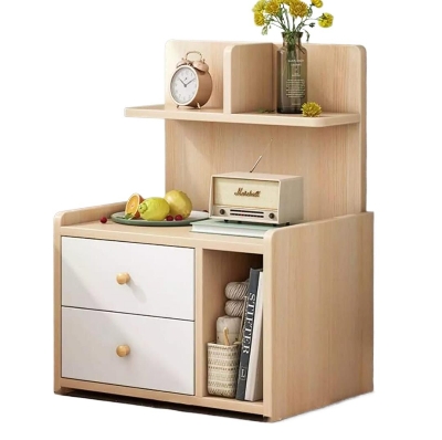 Picture of Meraj Furniture Bed Side Table 30H 20L 12W Inches HM32 With Two Drawer And File Cabinet