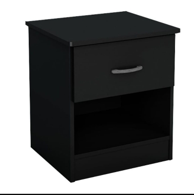 Picture of Meraj Furniture Bed Side Table 18H 14L 12W Inches HM17 With One Drawer (Black)