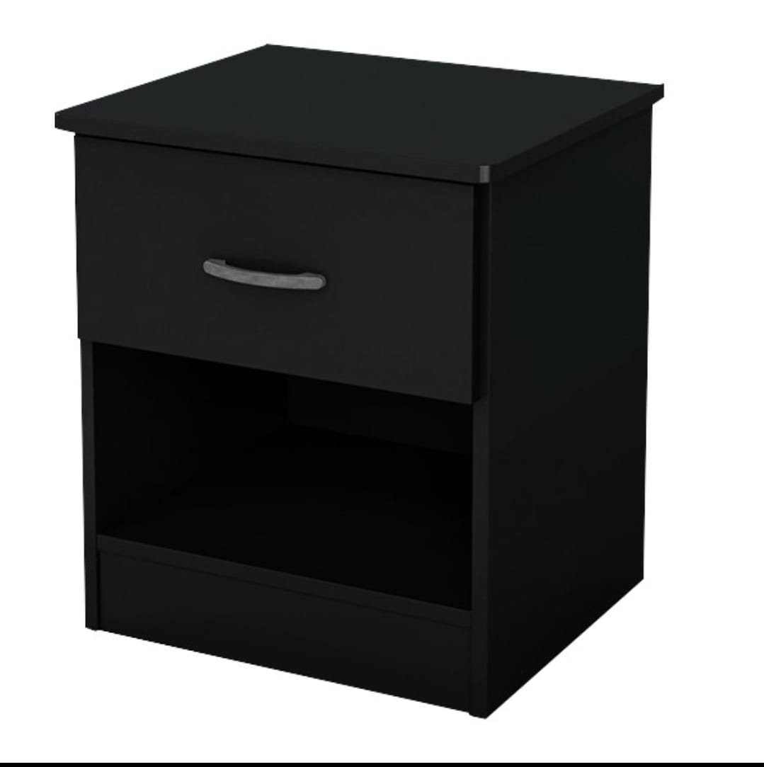 Picture of Meraj Furniture Bed Side Table 18H 14L 12W Inches HM17 With One Drawer (Black)
