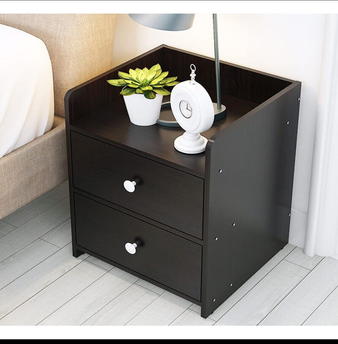 Picture of Meraj Furniture Bed Side Table 18H 14L 12W Inches HM12 With Two Drawer