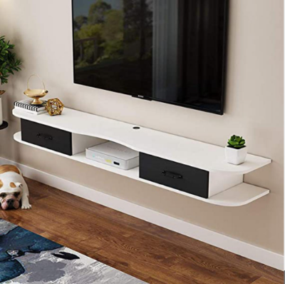 Picture of  Meraj Furniture  Wall Shelf Floating Shelf Wall-Mounted TV Cabinet TV Shelf Set top Box Router DVD Player Toy Photo Storage Shelf TV Background Wall Decoration Shelf