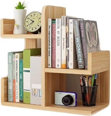 Picture of  Meraj Furniture  MCE Desktop Bookshelf,Retractable Simple Inventory, Office Supplies,Books,Ornaments Office Shelf for Home