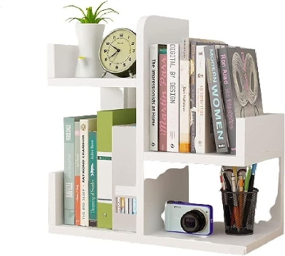 Picture of  Meraj Furniture  MCE Desktop Bookshelf,Retractable Simple Inventory, Office Supplies,Books,Ornaments Office Shelf for Home
