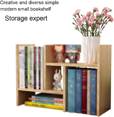 Picture of  Meraj Furniture  Office Desktop Bookshelf Adjustable Wood Display Shelf Organizer Storage Rack Countertop Bookcase Supplies Desk Accessories Expandable - Free Style True Natural Stand Assembled Rack