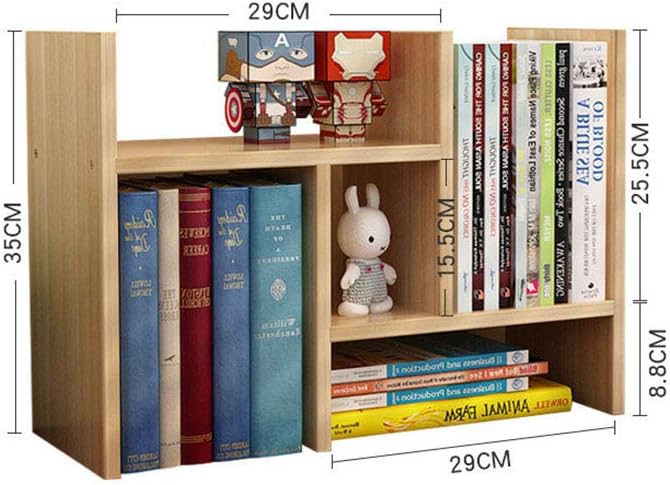 Picture of  Meraj Furniture  Office Desktop Bookshelf Adjustable Wood Display Shelf Organizer Storage Rack Countertop Bookcase Supplies Desk Accessories Expandable - Free Style True Natural Stand Assembled Rack