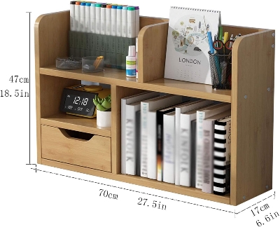 Picture of  Meraj Furniture  AOKLEY Bookshelf Ware Desktop Bookshelf Bookcase Drawer Type Bookshelves Office Desktop Storage Shelf Living Bedroom Display Stand Book Rack