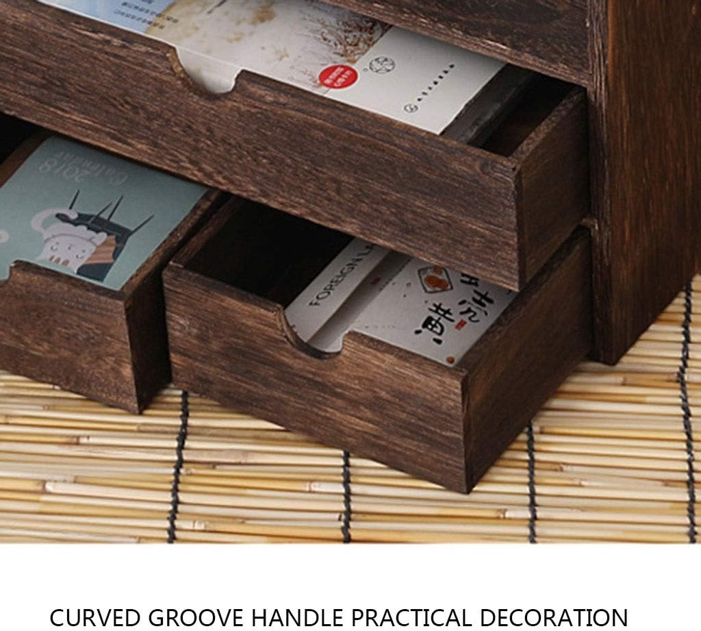 Picture of  Meraj Furniture  Bookcases Desktop Shelf Solid Wood Student Desk Small Bookshelf Study with Drawer Simple Bay Window Space Saving Cabinets, Racks & Shelves (Color : Brown, Size : 30 * 19 * 20.cm)