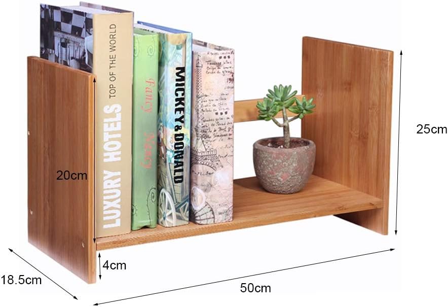 Picture of  Meraj Furniture  Bookcases Shelves Bookshelf Balcony Bay Window Bamboo Kitchen Rack Office Desktop Storage Rack Children's Desktop Small Bookshelf Cabinets (Color : Wood Color, Size : 50 * 18.5 * 20cm)