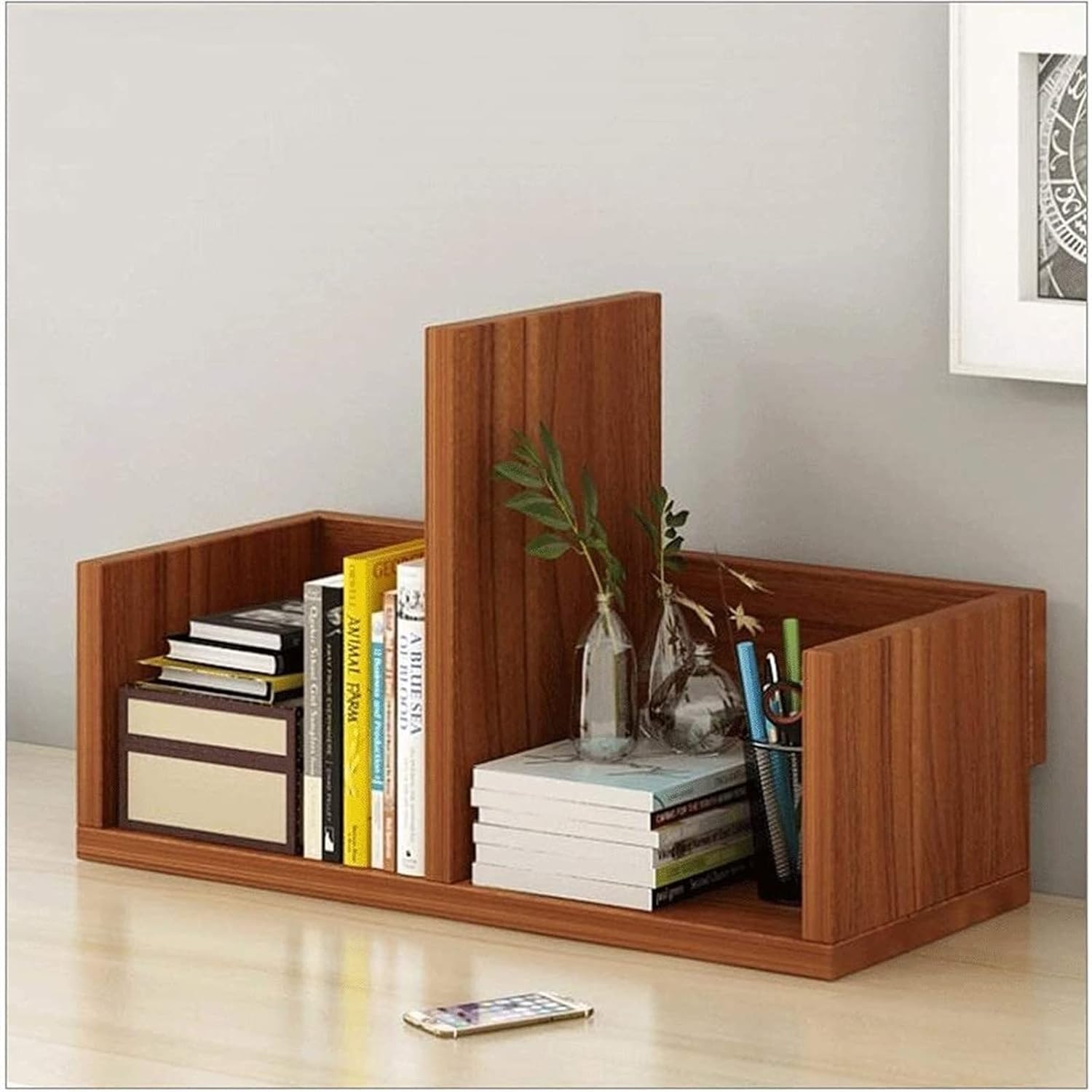 Picture of  Meraj Furniture  Book Rack Bookcase Desktop Bookshelf Multi- Layer Open Bookshelf, Desk Storage Organizer Display Shelf