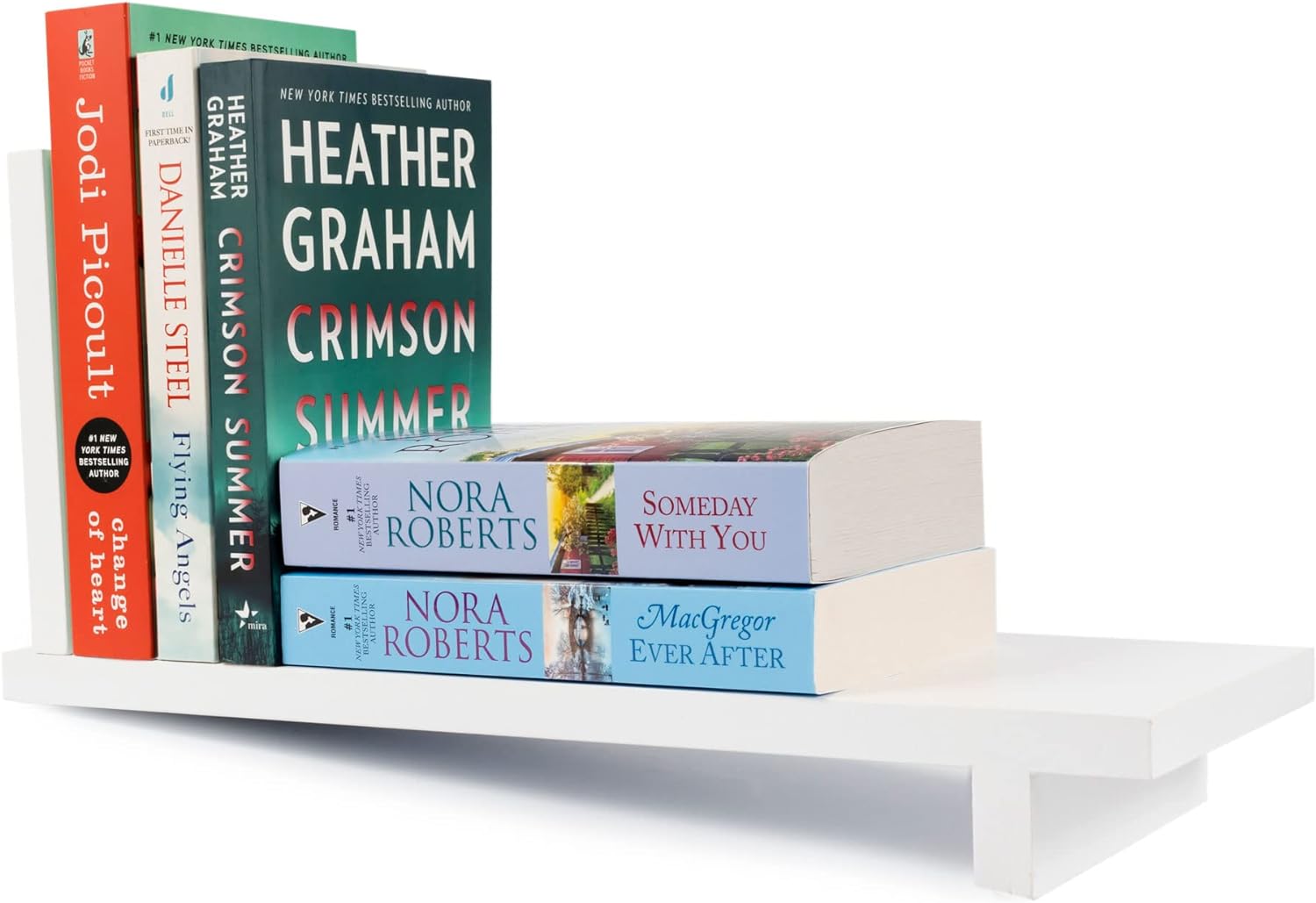 Picture of  Meraj Furniture  Desktop Wood Bookshelf with Wooden Bookend, Bamboo Desk Organizer Shelf and Display Rack with Book Ends, Storage Shelf Bookcase for Office, Home Decor, Kitchen Countertop 14 x 6 inches