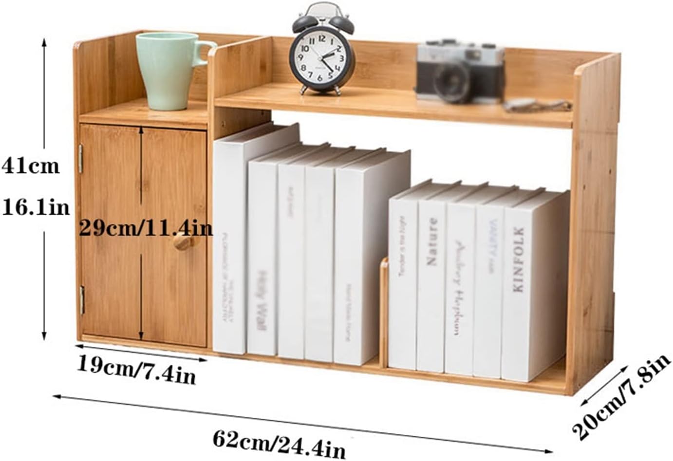 Picture of  Meraj Furniture  HIHELO Book Case Creative Desktop Storage Small Bookshelf Flower Rack Shelving Simple Table Small Bookcase Multi-Layer with Drawers Bookshelves