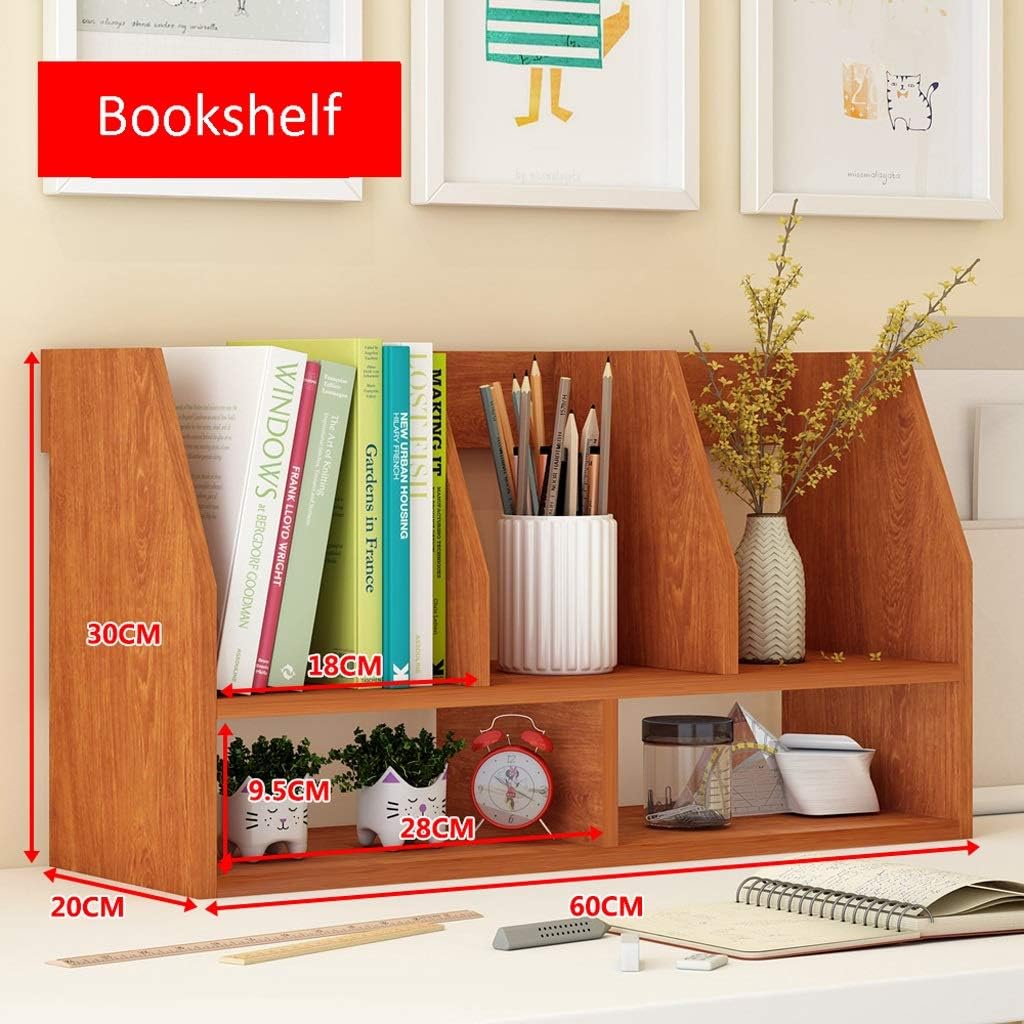 Picture of  Meraj Furniture  jiji Bookend 2 Tier Wooden Tabletop Large-Capacity Bookshelf, Multi-Use Modular Storage Shelving Rack, Waterproof Bookshelf Non-Slip