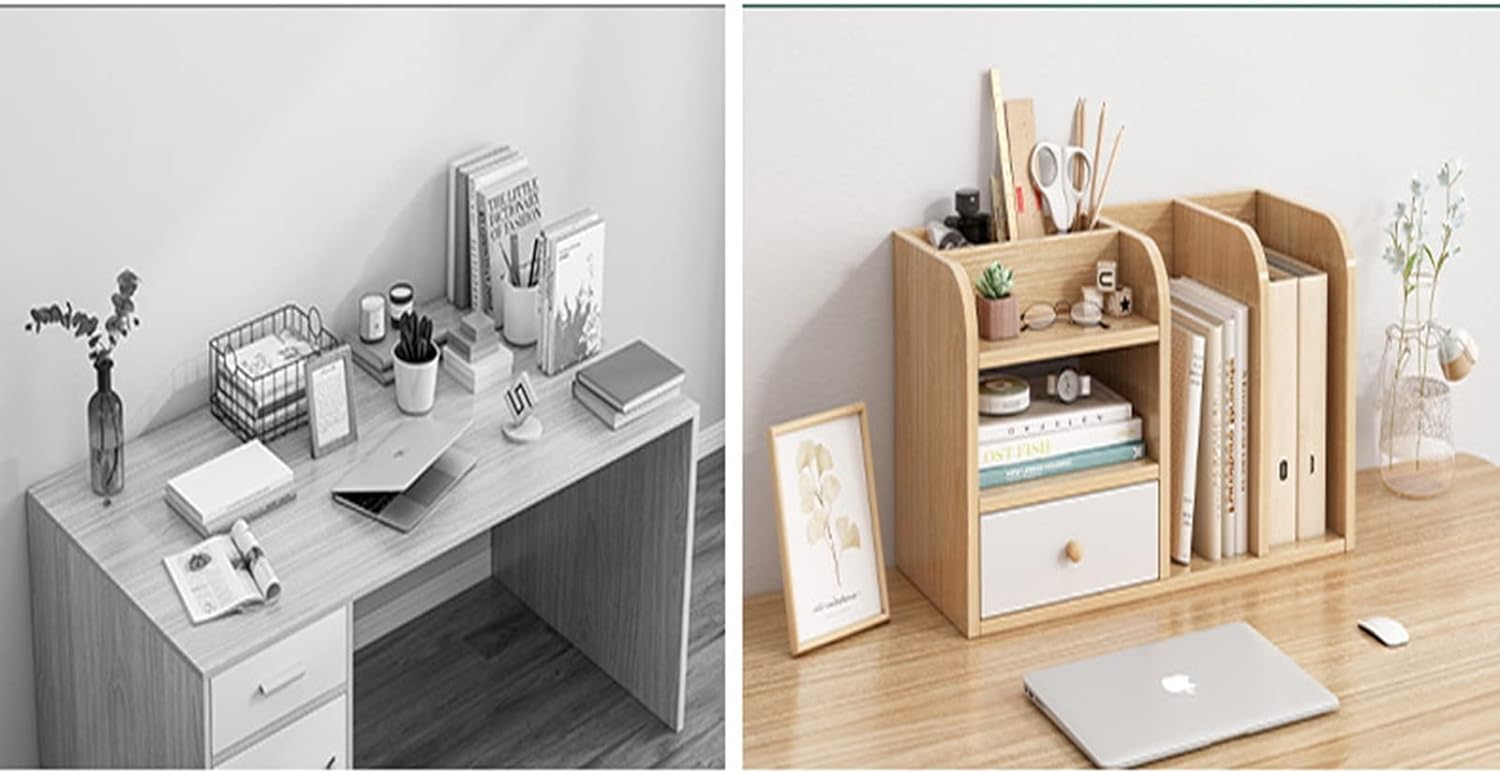 Picture of  Meraj Furniture  GUODDM Desk Organizers Bookshelf, Small Bookshelf, Desktop Organization Display Shelf, Multipurpose Wood Countertop Bookcase, for Home and Office Kitchen (Size : 62 * 24 * 34cm)