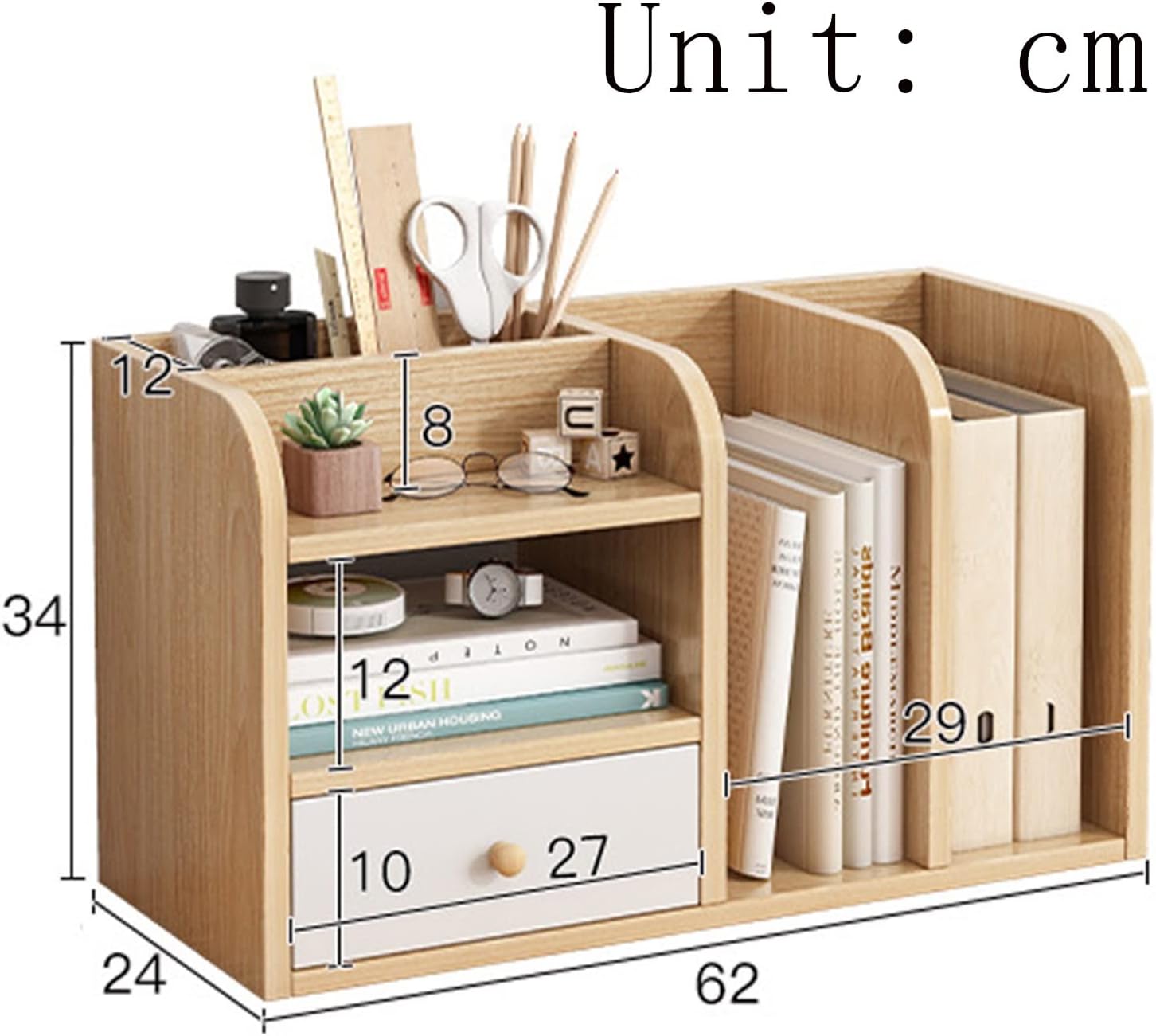 Picture of  Meraj Furniture  GUODDM Desk Organizers Bookshelf, Small Bookshelf, Desktop Organization Display Shelf, Multipurpose Wood Countertop Bookcase, for Home and Office Kitchen (Size : 62 * 24 * 34cm)