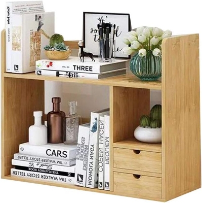 Picture of  Meraj Furniture  Book Shelf Bookcase Corner Bookshelf Storage Cabinet Office Storage Rack Student Desktop Bookshelf Bedroom Rack Load Bearing 30kg Cabinets, Racks & Shelves ( Color : Wood color , Size : 68*19*46cm )