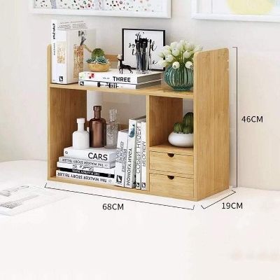 Picture of  Meraj Furniture  Book Shelf Bookcase Corner Bookshelf Storage Cabinet Office Storage Rack Student Desktop Bookshelf Bedroom Rack Load Bearing 30kg Cabinets, Racks & Shelves ( Color : Wood color , Size : 68*19*46cm )