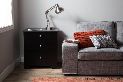 Picture of  Meraj Furniture  3 Drawers Bed Side Table, South Shore Vito Nightstand Table 14"D x 18"W x 26"H