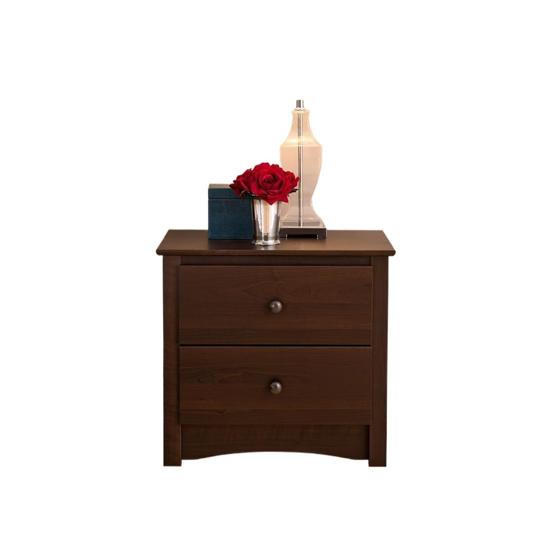 Picture of  Meraj Furniture  Prepac Sonoma Traditional Nightstand Side Table with 2 Drawers, Functional 2-Drawer Bedside Table 14" D x 16" W x 20" H,