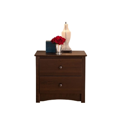 Picture of  Meraj Furniture  Prepac Sonoma Traditional Nightstand Side Table with 2 Drawers, Functional 2-Drawer Bedside Table 14" D x 16" W x 20" H,