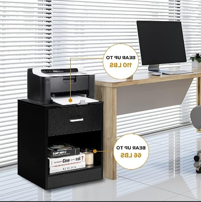 Picture of  Meraj Furniture  2-Tier Bedside Table with Drawer & Storage Shelf, Sofa Side Stand Cabinet, Modern End Table for Bedroom, Living Room, Sofa Couch